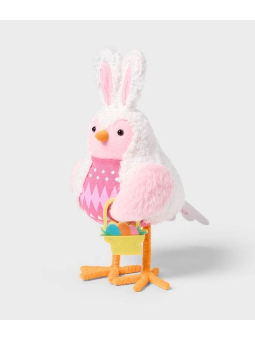Featherly Friends™ 'Skipster' Easter Bunny Bird With Basket Spritz™ 2026 Decor